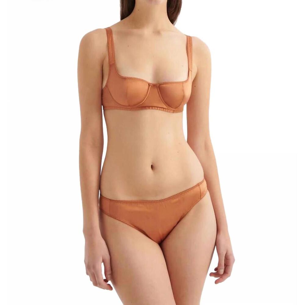ARAKS Underwire Satin Gita Balconette Bra - Copper color NWT